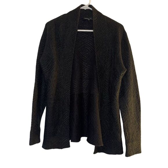 Eileen Fisher Sweaters - Eileen Fisher Women Black Mohair Cotton wool Blend Open Cardigan Sweater Size S